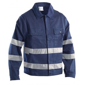 Giubbotto blu con bande catarifrangenti