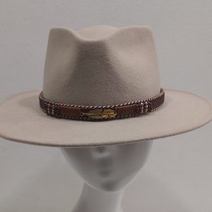 CAPPELLO COWBOY WESTERN UNISEX BEIGE 100% FELTRO LANA MADE IN ITALY