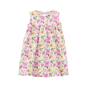 Vestito Smanicato Floreale Bambina