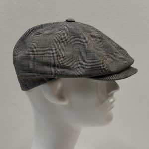 BERRETTO PEAKY BLINDERS ESTIVO A SPICCHI PRINCIPE DI GALLES GRIGIO 100% COTONE MADE IN ITALY MISURA 54