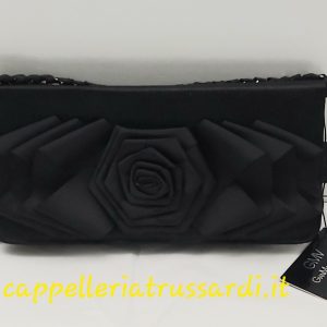 BORSA BUSTA POCHETTE CERIMONIA RASO NERO GMV GIAN MARCO VENTURI