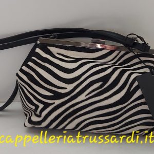 BORSA POCHETTE CLUTCH VERA PELLE FINITURA TIPO CAVALLINO CON TRACOLLA  MADE IN ITALY