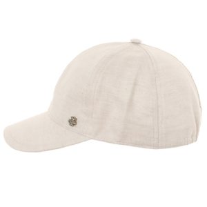 CAPPELLO ESTIVO BASEBALL VISIERA PURO LINO MADE IN ITALY BEIGE CHIARO chiuso dietro
