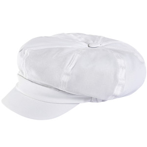 CAPPELLO PALLONCINO SPICCHI DONNA PURO COTONE sfoderato BIANCO MADE IN ITALY