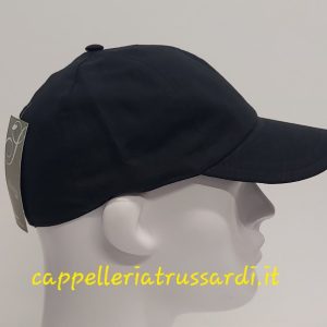 CAPPELLO BASEBALL VISIERA 100% LINO MADE IN ITALY NERO CHIUSO DIETRO