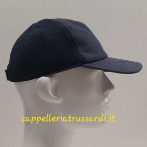 CAPPELLO BERRETTO BASEBALL BLU COTONE CON RETINA MADE IN ITALY