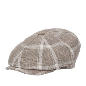 COPPOLA BERRETTO PEAKY BLINDERS BEIGE SCOZZESE COTONE MADE IN ITALY