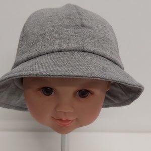 CAPPELLO BABY BIMBA CLOCHE MAGLINA DI COTONE GRIGIO CHIARO MADE IN ITALY TAGLIA 46