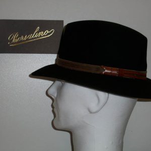 Cappello Hat BORSALINO In Feltro Di Lapin Modello Casual NERO MISURA 62