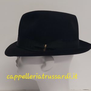 Cappello Hat Hut BORSALINO In Feltro Di Lapin NERO Made in Italy