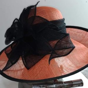 CAPPELLO CERIMONIA DONNA ARANCIO HAT ELEGANT ORANGE MADE IN ITALY