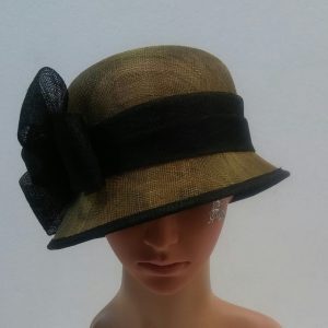 CAPPELLO CERIMONIA CHARLESTON VERDE HAT ELEGANT GREEN BLACK