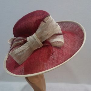 CAPPELLO CERIMONIA DONNA BORDO’ BEIGE HAT ELEGANT MADE IN ITALY