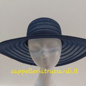CAPPELLO CERIMONIA SOLE TESA LARGA BLU