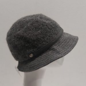 CAPPELLO CLOCHE GRIGIO LANA ALPACA MOHAIR MADE IN ITALY