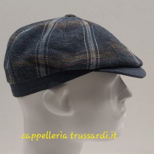 COPPOLA BERRETTO PEAKY BLINDERS SCOZZESE BLU COTONE MADE IN ITALY MISURA S 55/56