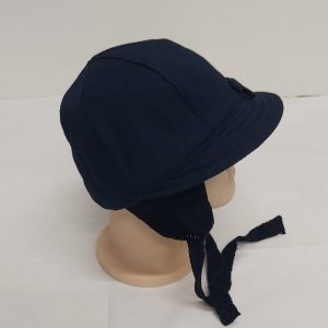 CAPPELLO BAMBINA ESTIVO puro cotone BLU con paraorecchie