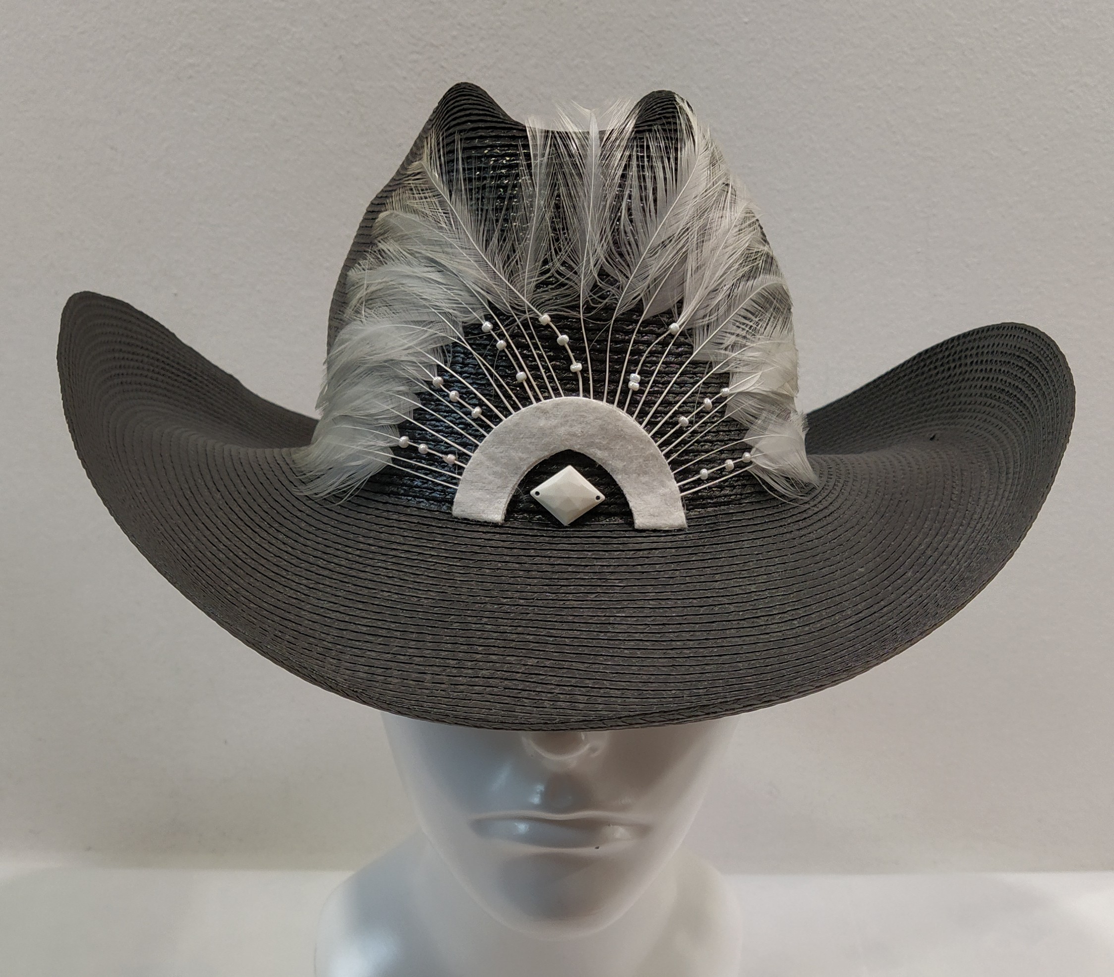 CAPPELLO unisex COWBOY WESTERN DELLA MARZI NERO ESTIVO MADE IN ITALY - immagine 3