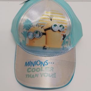 CAPPELLO VISIERA BASEBALL MINIONS AZZURRO COTONE MISURA 54