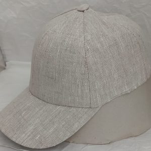 CAPPELLO ESTIVO BASEBALL VISIERA PURO LINO MADE IN ITALY BEIGE CHIARO chiuso dietro