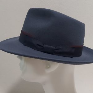 CAPPELLO FEDORA FELTRO LANA BLU DENIM Made in Italy