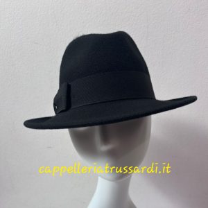 CAPPELLO NERO FELTRO LANA FEDORA TIPO BORSALINO MADE IN ITALY