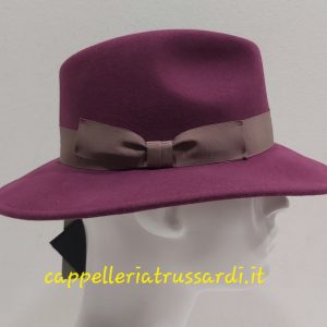 CAPPELLO FELTRO LANA VIOLA CICLAMINO TESA LARGA MADE IN ITALY