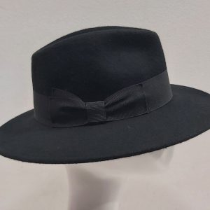 CAPPELLO FELTRO LANA NERO EXTRA FINE TESA LARGA MADE IN ITALY