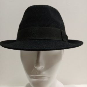 CAPPELLO FELTRO LAPIN FEDORA NERO TESA LARGA MADE IN ITALY