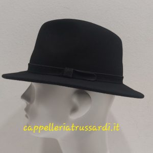 CAPPELLO CASUAL FELTRO LANA NERO CINTURINO Made in Italy MISURA 57