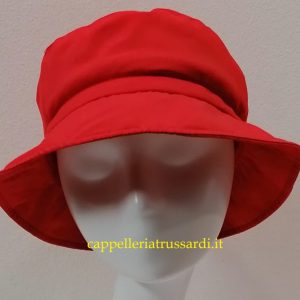CAPPELLO IMPERMEABILE ROSSO MADE IN ITALY