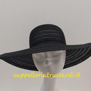 CAPPELLO CERIMONIA SOLE TESA LARGA NERO