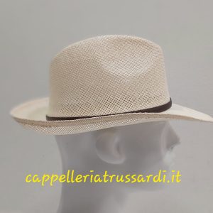 CAPPELLO UOMO PAGLIA TESA LARGA BIANCO PANNA TRAFORATO MADE IN ITALY MISURA 57