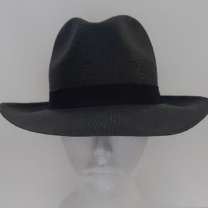 CAPPELLO PAGLIA TIPO PANAMA NERO Tesa Larga MADE IN ITALY