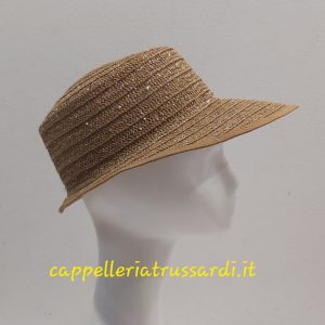 CAPPELLO DONNA VISIERA PAGLIA miele  LAME’