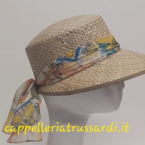 CAPPELLO DONNA PAGLIA VISIERA CON NASTRO MADE IN ITALY