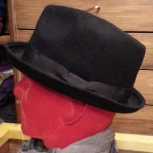 Cappello pork pie in feltro Lapin nero made in Italy misura 60