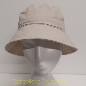 CAPPELLO DONNA CLOCHE PESCATORE ESTIVO LINO COTONE BEIGE LEGGERO