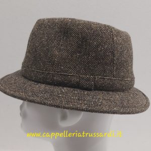 CAPPELLO UOMO BEIGE MARRONE TESSUTO LANA MADE IN ITALY MISURA 60