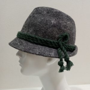 CAPPELLO TIROLESE FELTRO LANA grigio melange Made in Italy misura 60