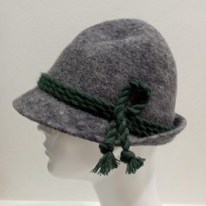 CAPPELLO TIROLESE FELTRO LANA grigio melange Made in Italy misura 61
