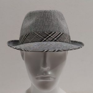 CAPPELLO ESTIVO UOMO GRIGIO COTONE LINO TRILBY HAT HUT CHAPEAU MADE IN ITALY misura 56