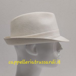 CAPPELLO TRILBY TESSUTO BIANCO LANA MADE IN ITALY  MISURA 59