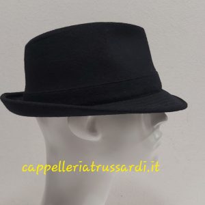 CAPPELLO TRILBY BLU TESSUTO LANA CASHMERE MADE IN ITALY MISURA 59
