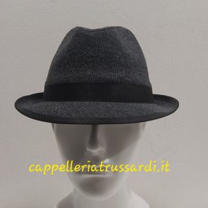 CAPPELLO UOMO TRILBY TESSUTO FANTASIA GRIGIO MADE IN ITALY