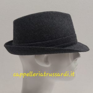 CAPPELLO TRILBY GRIGIO TESSUTO LANA MADE IN ITALY