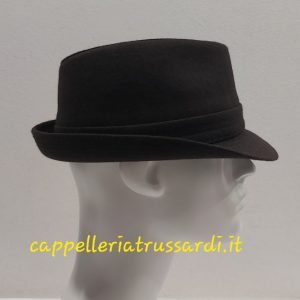 CAPPELLO TRILBY MARRONE TESTA MORO TESSUTO LANA MADE IN ITALY