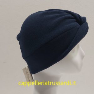 CAPPELLO CUFFIA TURBANTE PILE BLU MADE IN ITALY by FRASCONI