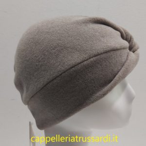 CAPPELLO CUFFIA TURBANTE PILE BEIGE MADE IN ITALY by FRASCONI