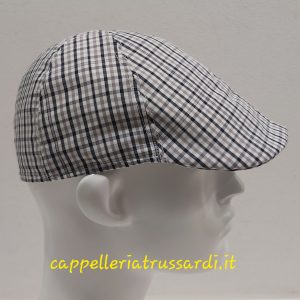 BERRETTO COPPOLA BECCO D’OCA ESTIVA 100% COTONE BIANCO BLU MADE IN ITALY